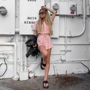 NEW REVOLVE SUPERDOWN PINK TERRY SET S